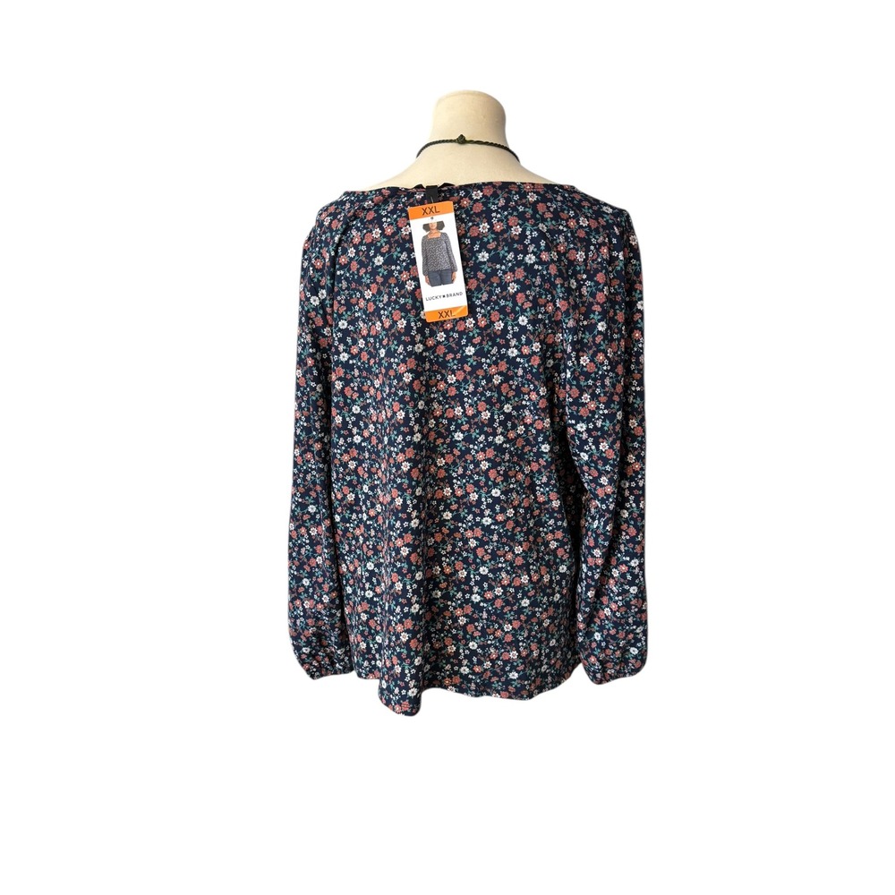 Lucky Brand Floral Boat Neck Tunic. SZ XXL. Boho Peasant Cottage Core. Artsy NWT - Picture 2 of 10